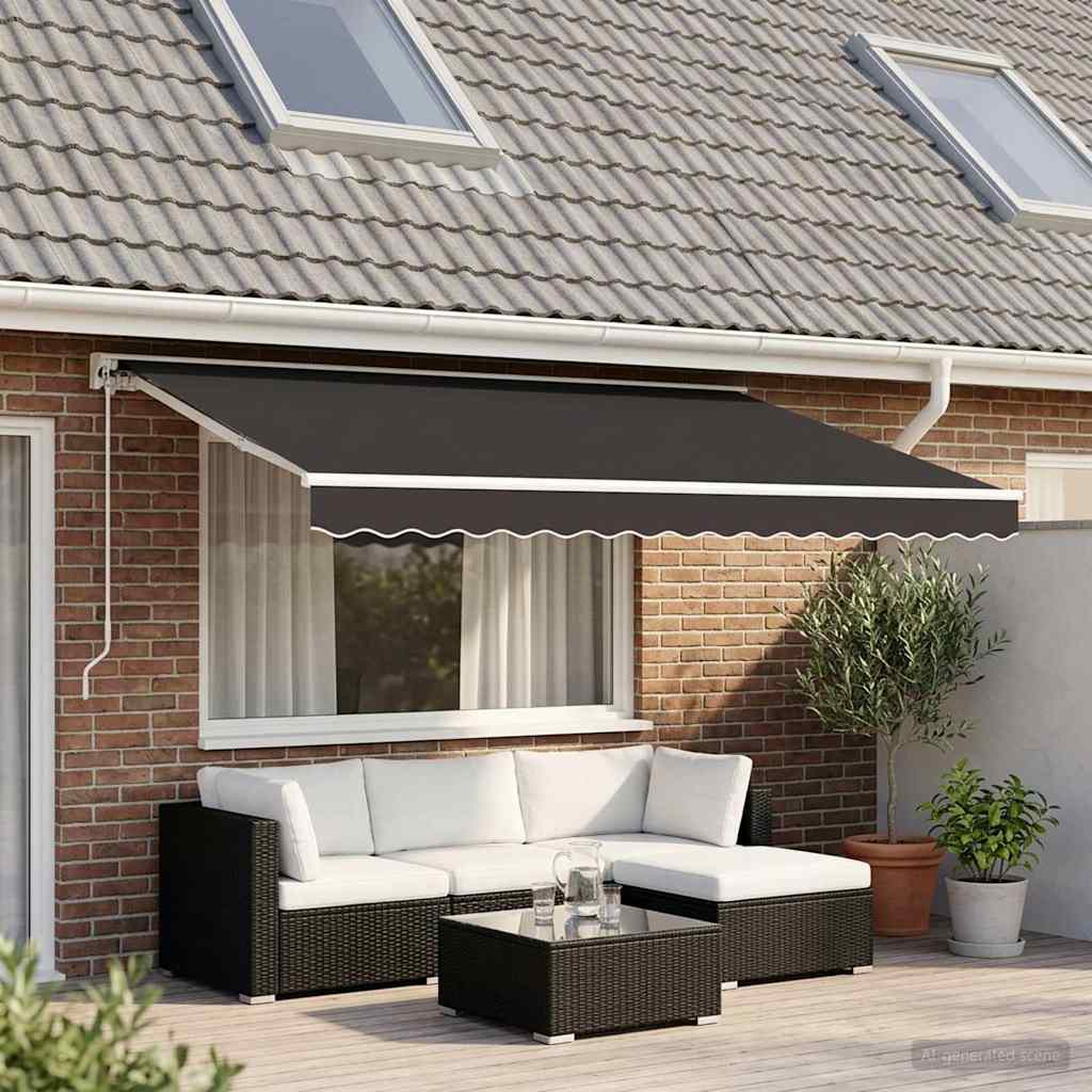 Ersatzstoff für Markise Anthrazit 500x350 cm Polyester