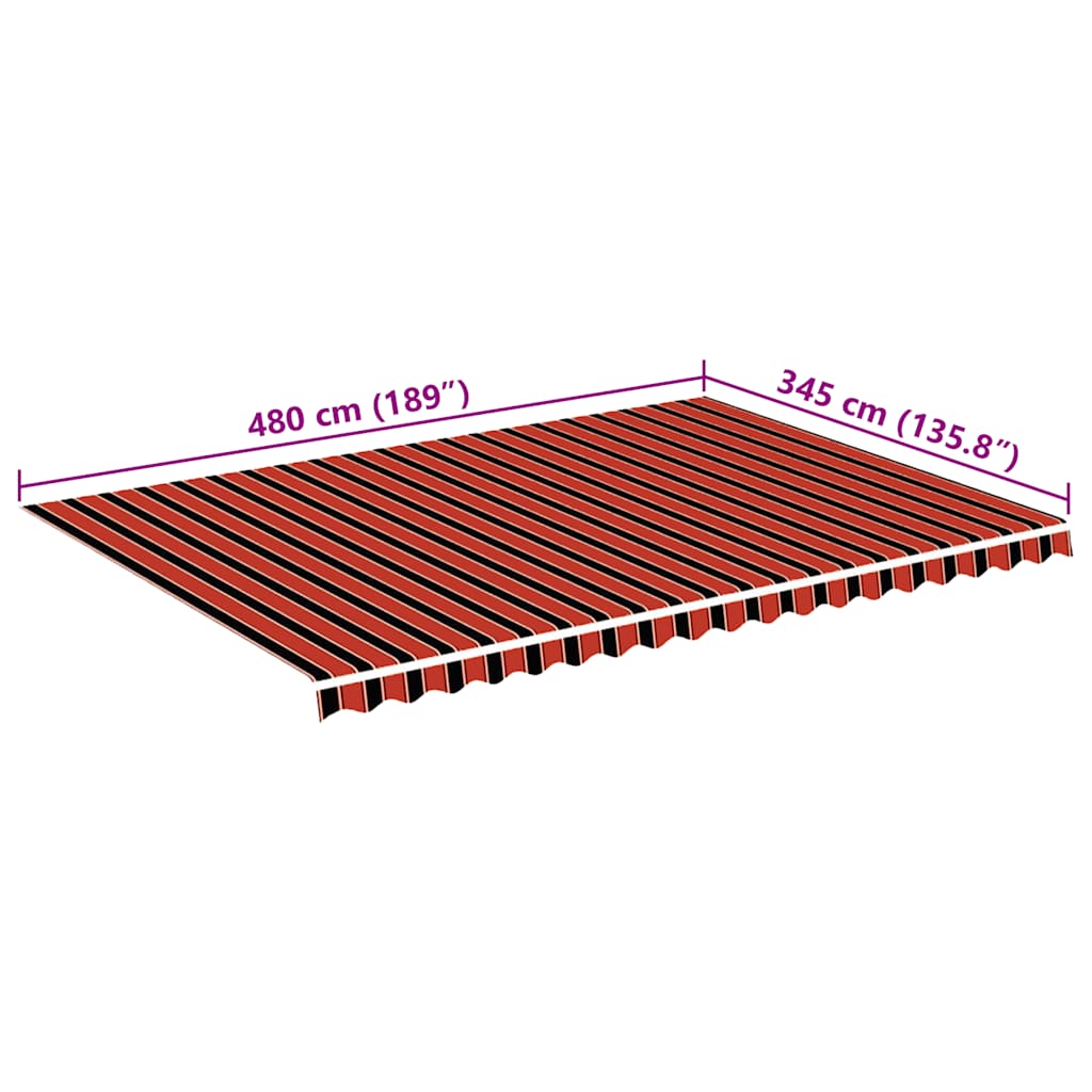 Ersatzstoff für Markise Orange und Braun 500x350 cm Polyester