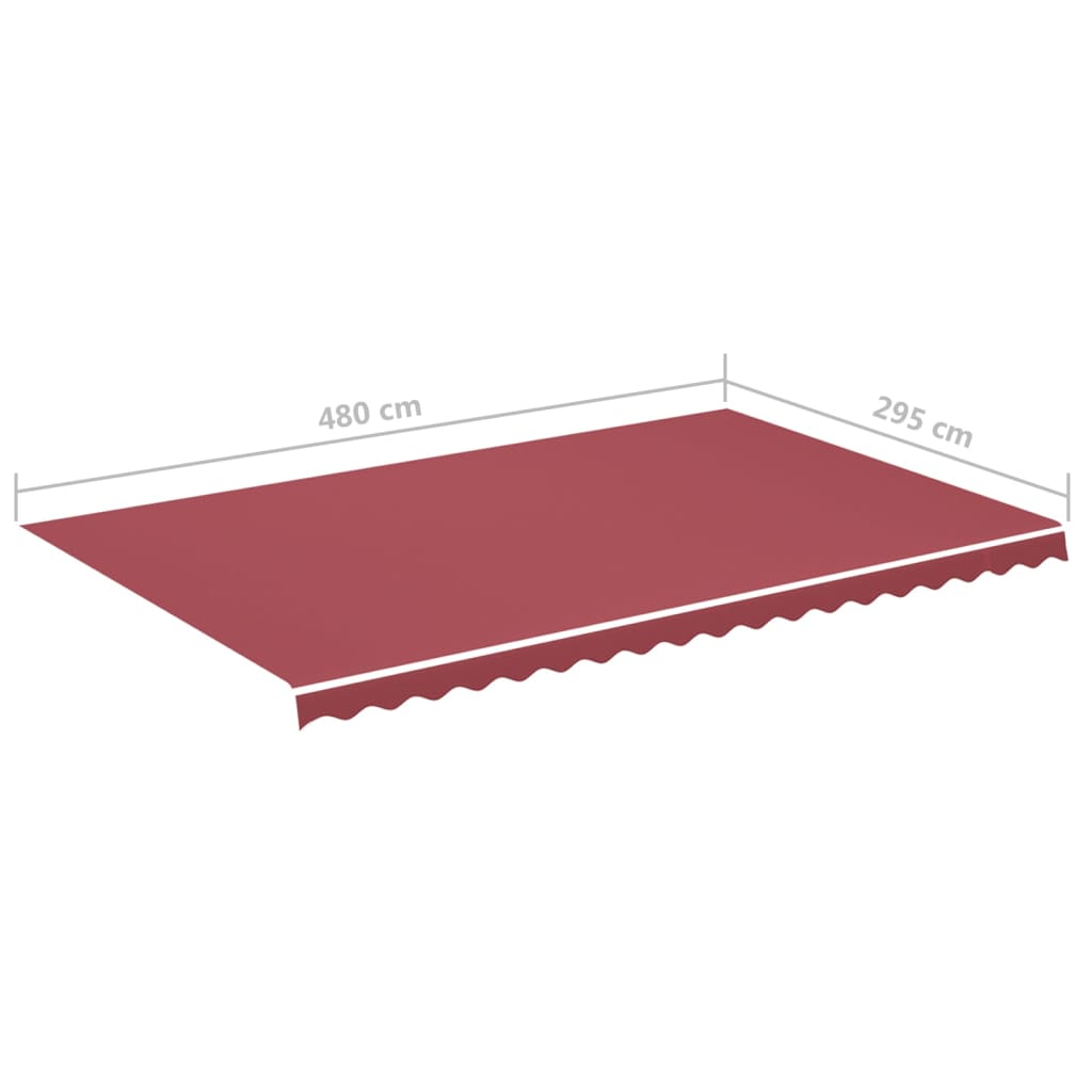 Ersatzstoff für Markise Burgunderrot 500x300 cm Polyester