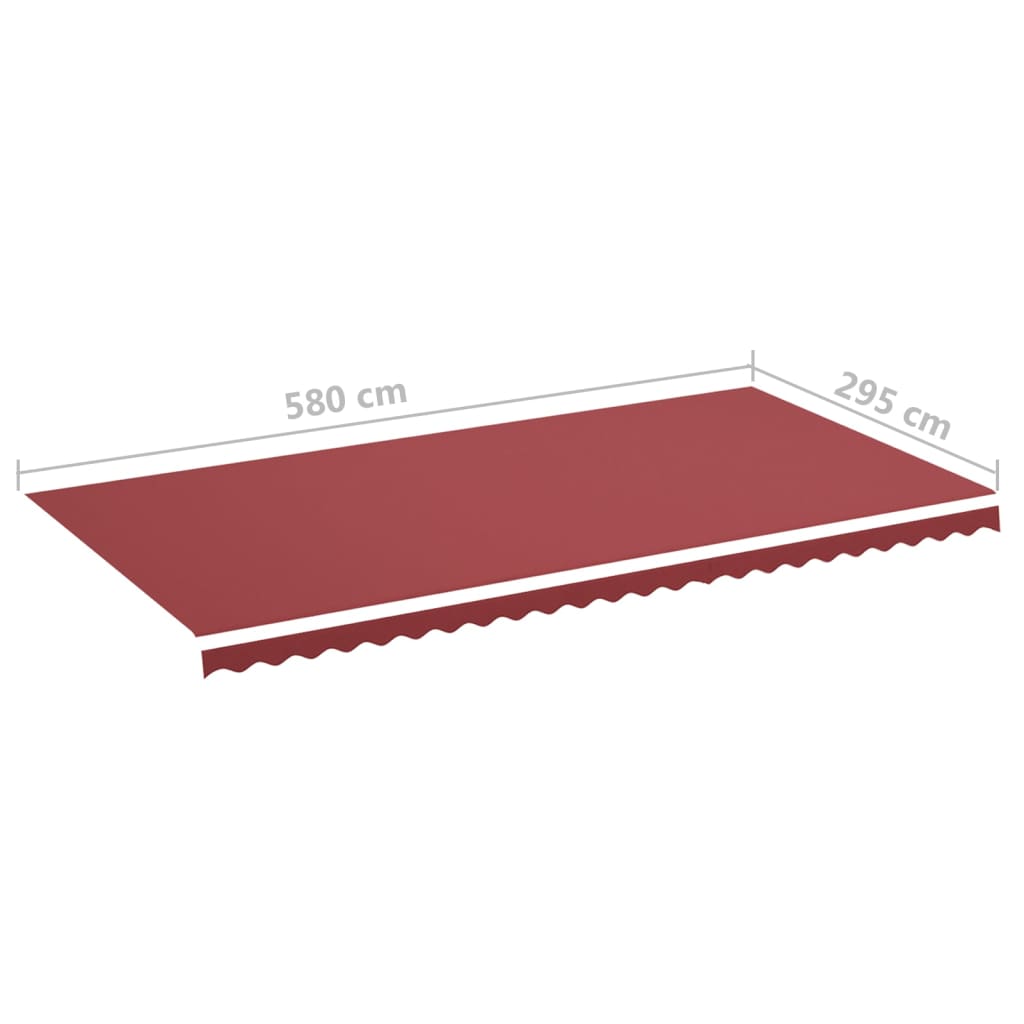 Ersatzstoff für Markise Burgunderrot 600x300 cm Polyester