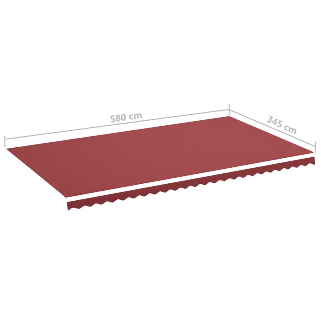 Ersatzstoff für Markise Burgunderrot 600x350 cm Polyester