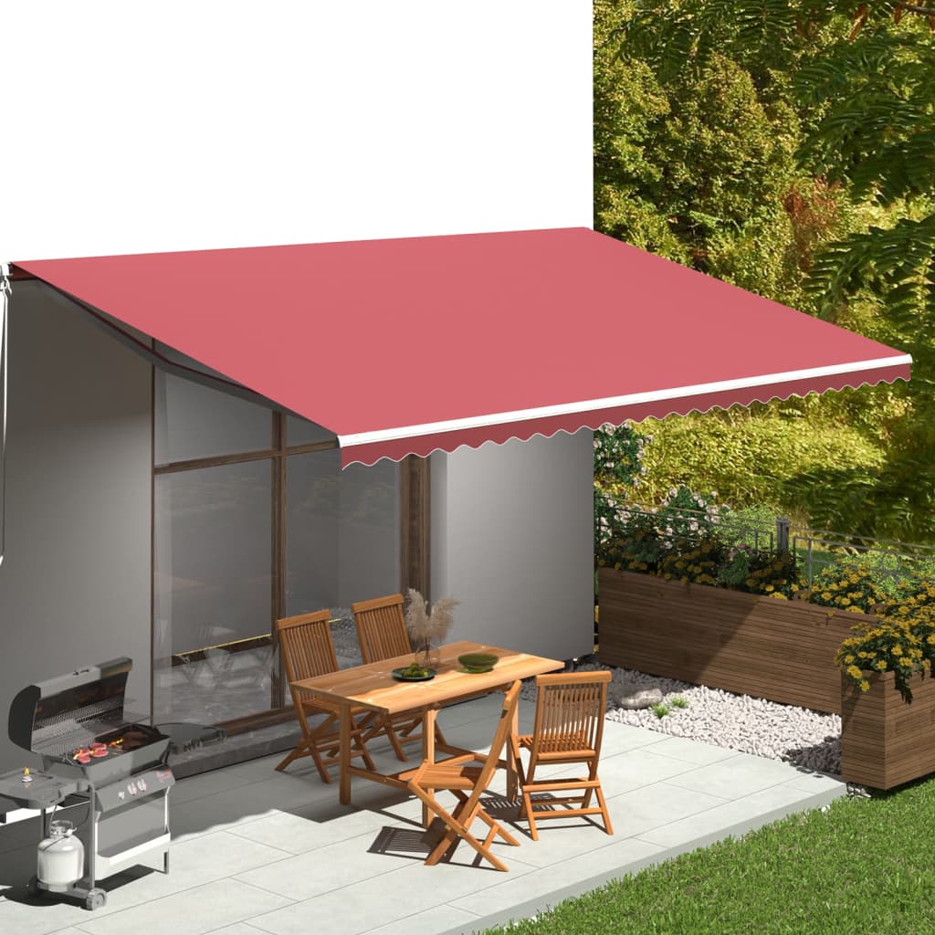Ersatzstoff für Markise Burgunderrot 600x350 cm Polyester