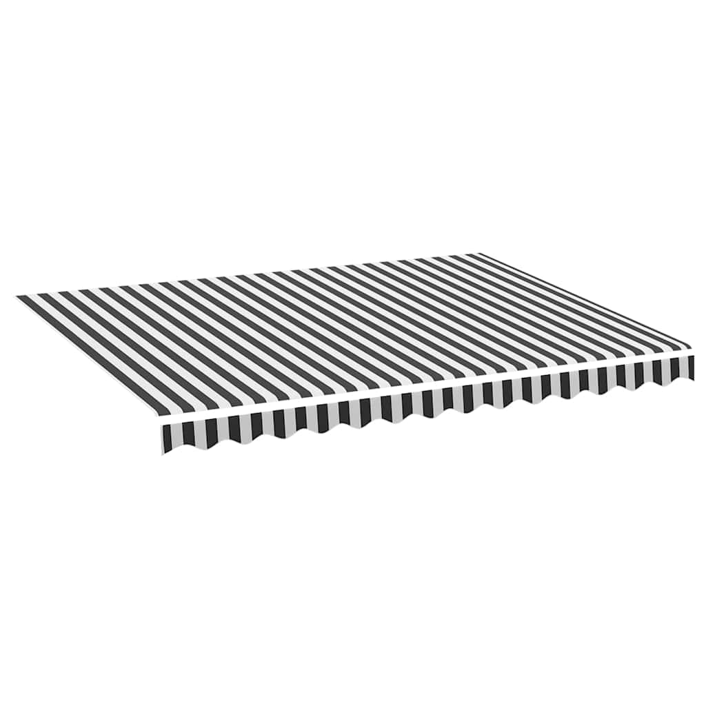 Ersatzstoff für Markise Anthrazit und Weiß 350x250 cm Polyester