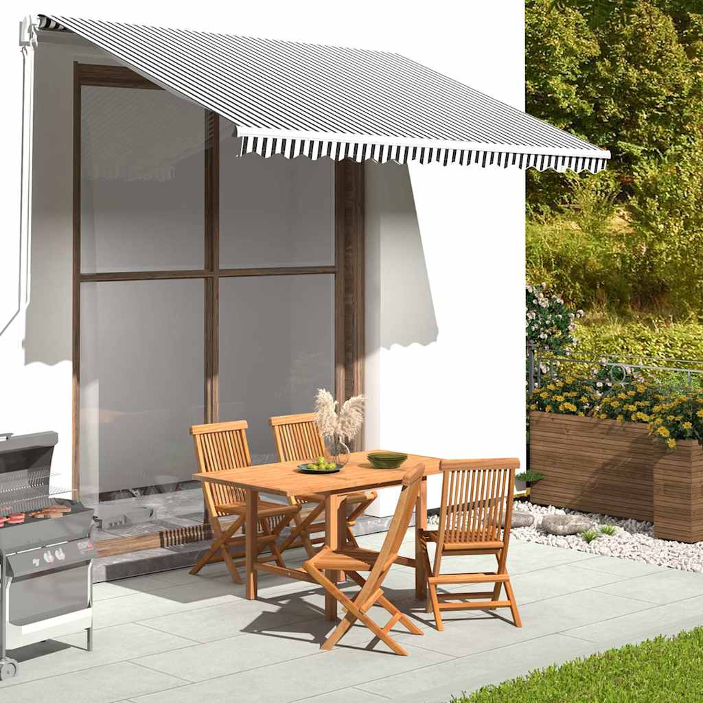 Ersatzstoff für Markise Anthrazit und Weiß 350x250 cm Polyester