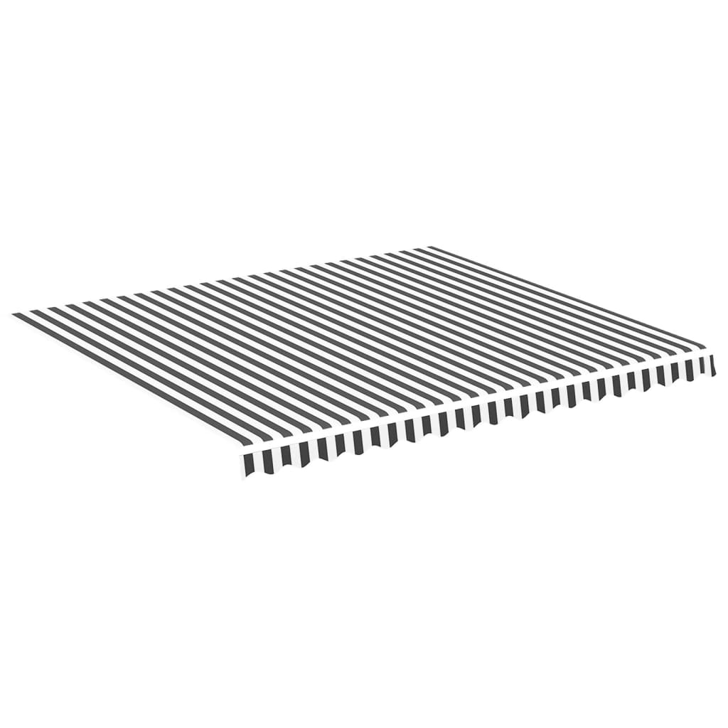 Ersatzstoff für Markise Anthrazit und Weiß 400x350 cm Polyester