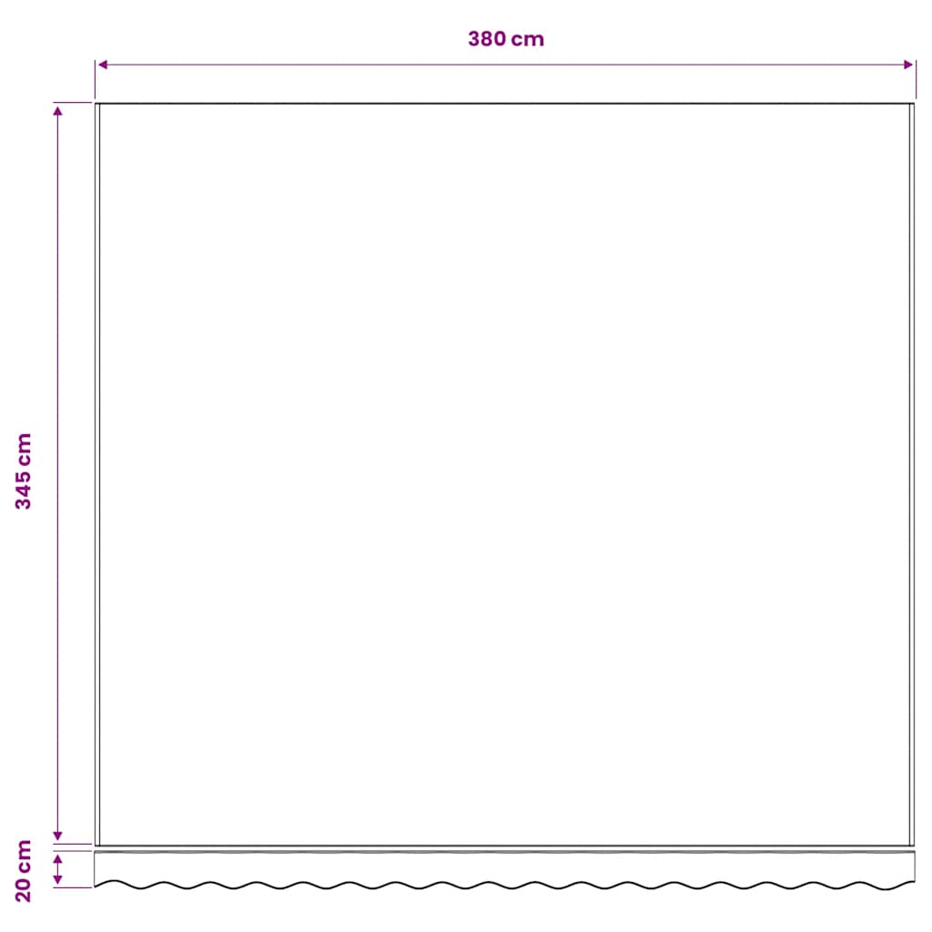 Ersatzstoff für Markise Anthrazit und Weiß 400x350 cm Polyester