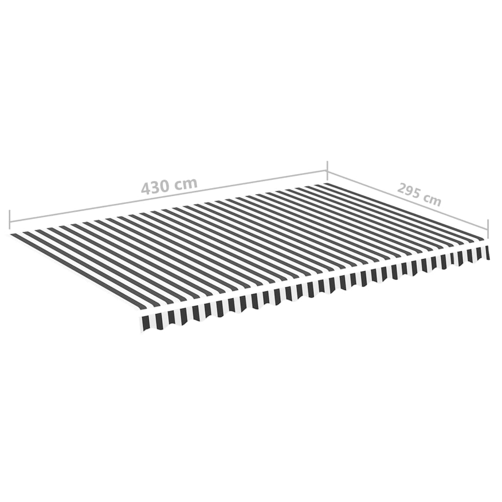 Ersatzstoff für Markise Anthrazit und Weiß 450x300 cm Polyester