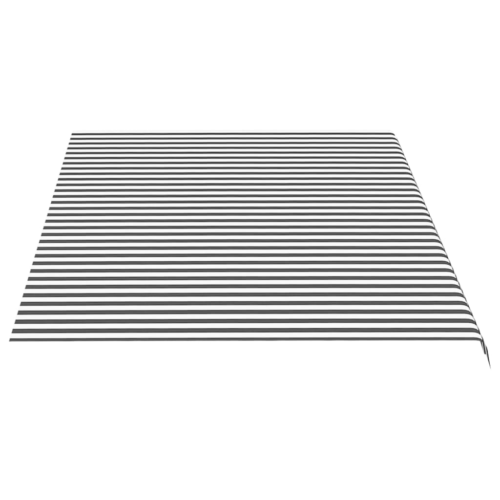 Ersatzstoff für Markise Anthrazit und Weiß 500x300 cm Polyester