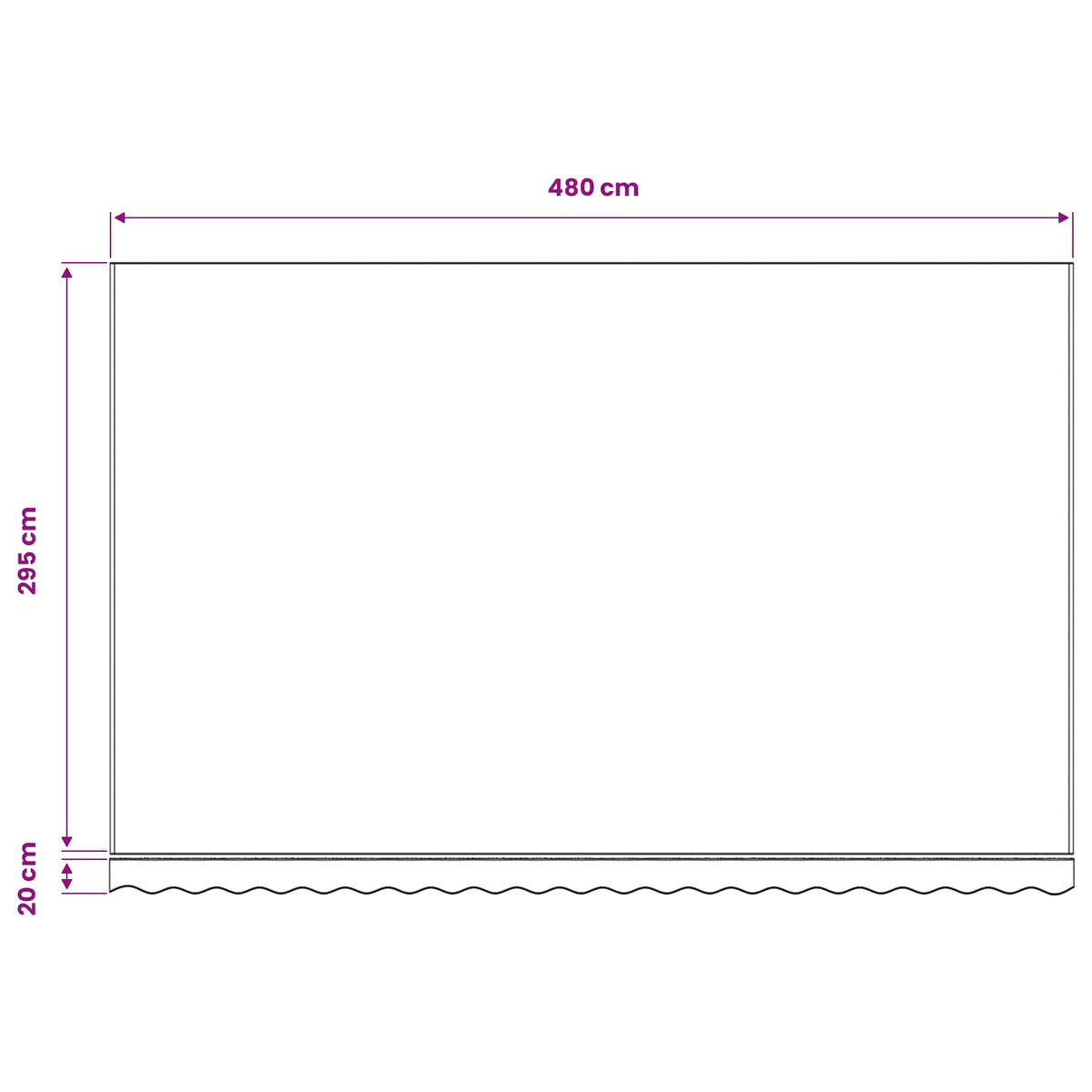 Ersatzstoff für Markise Anthrazit und Weiß 500x300 cm Polyester