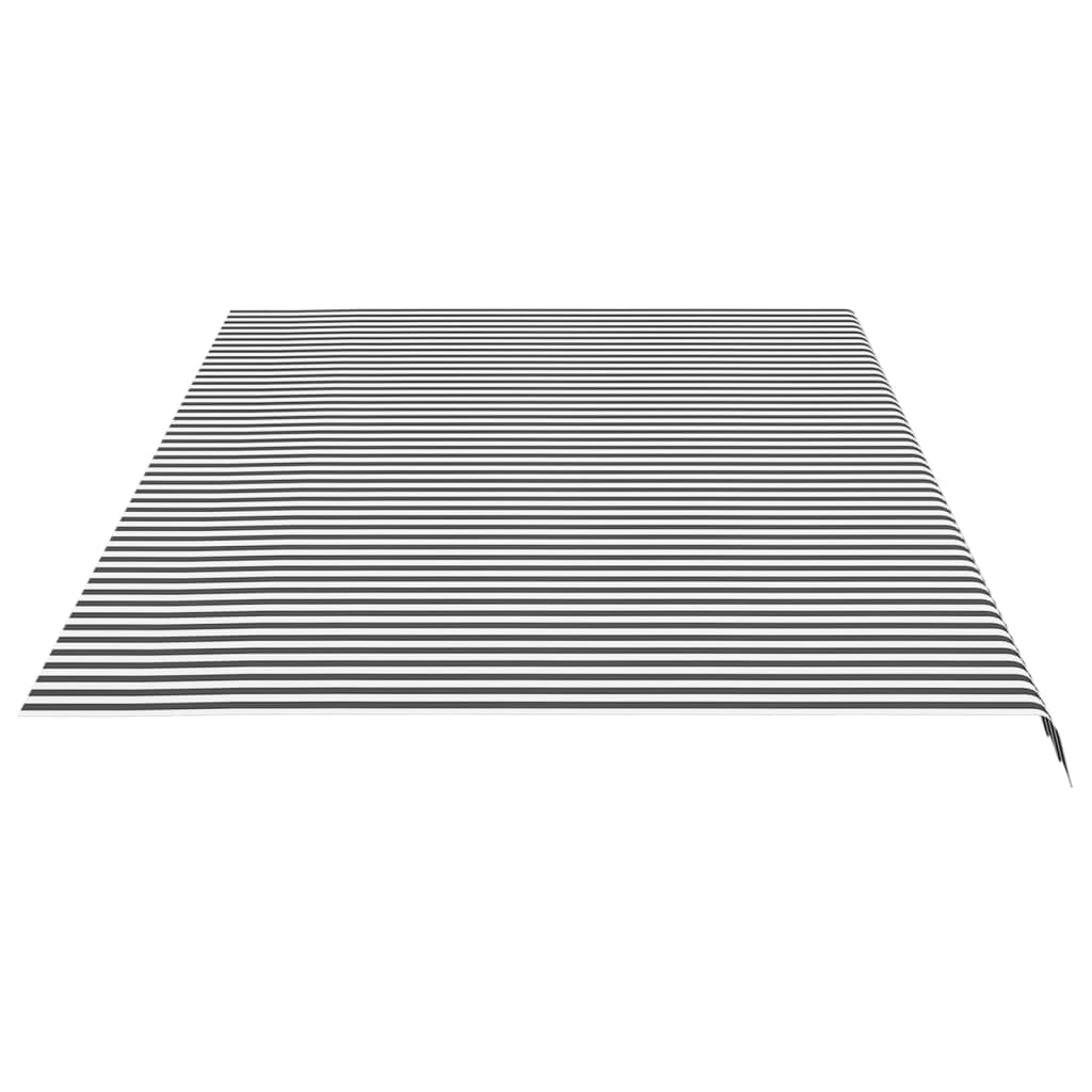 Ersatzstoff für Markise Anthrazit und Weiß 600x300 cm Polyester