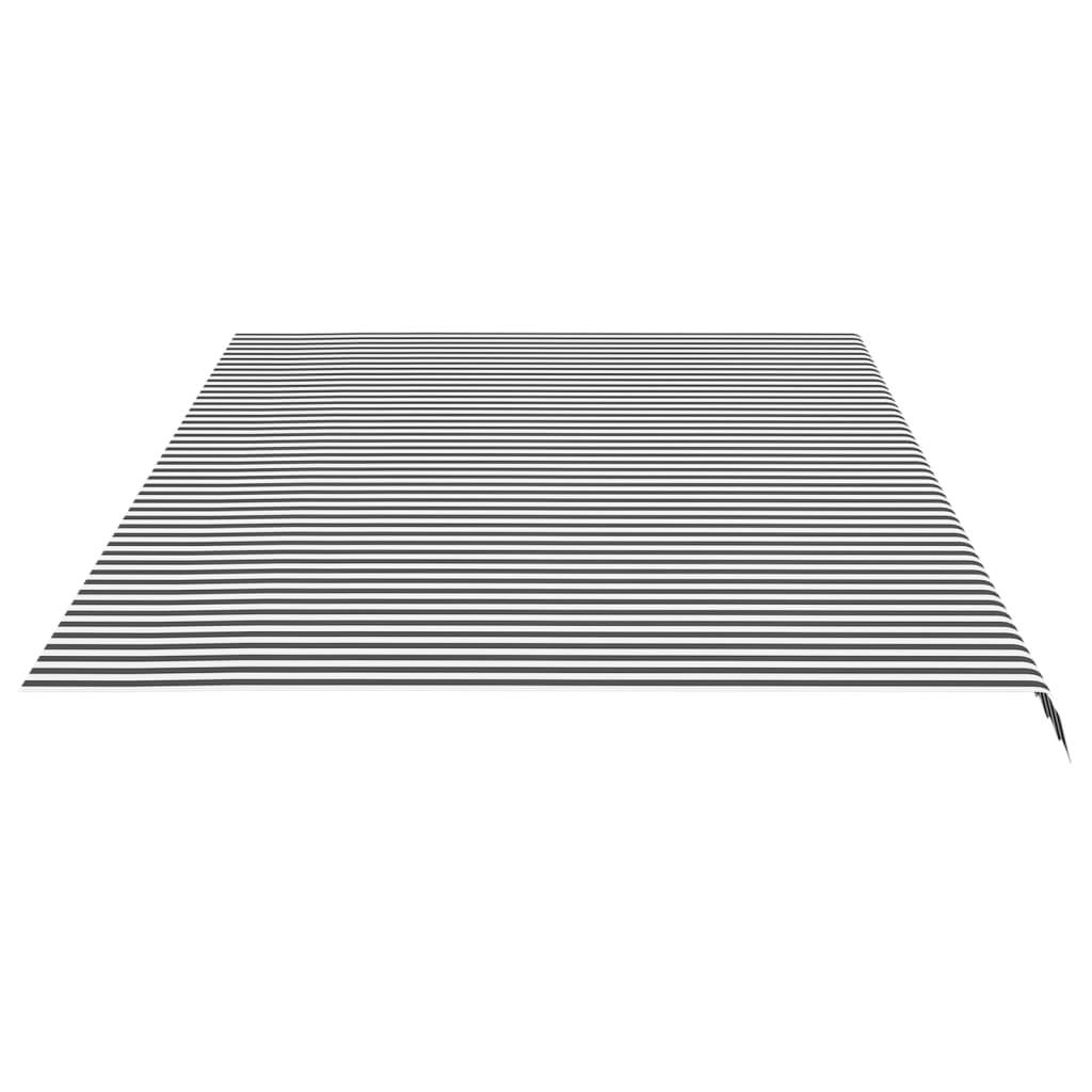 Ersatzstoff für Markise Anthrazit und Weiß 600x350 cm Polyester