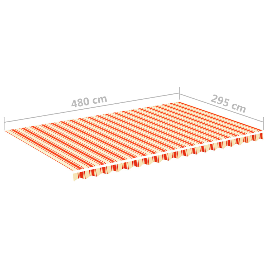 Ersatzstoff für Markise Gelb und Orange 500x300 cm Polyester