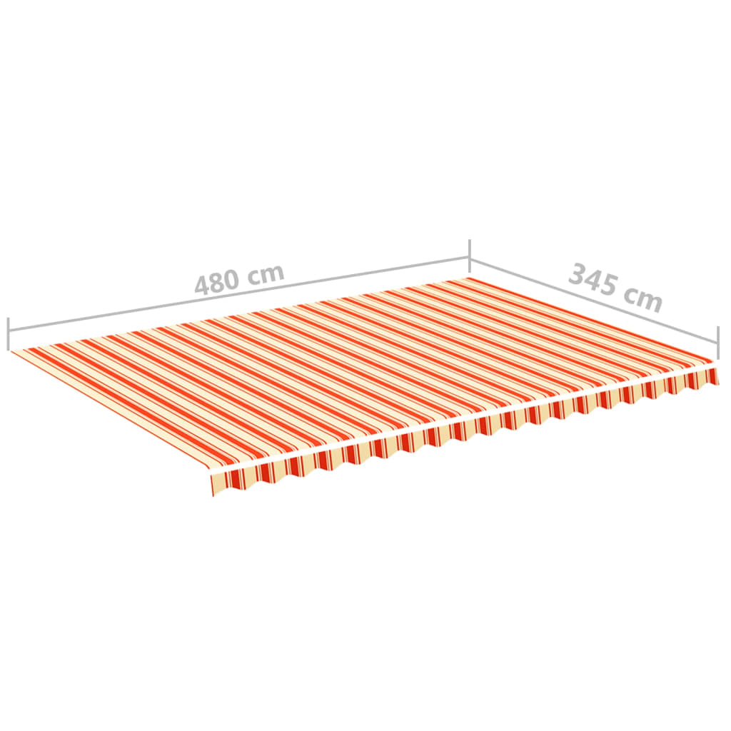 Ersatzstoff für Markise Gelb und Orange 500x350 cm Polyester