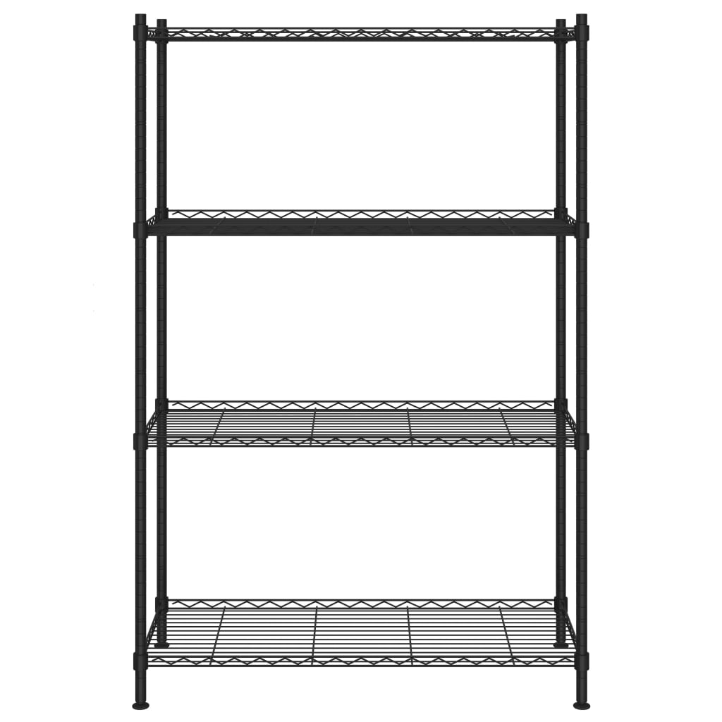 Lagerregal mit 4 Böden 90x35x137 cm Schwarz 200 kg
