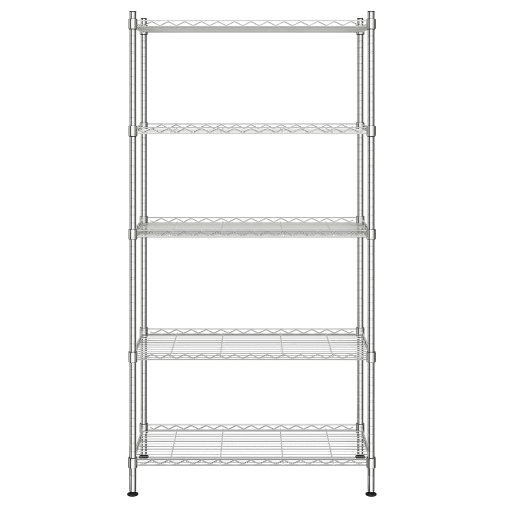 Lagerregal mit 5 Böden 90x35x180 cm Chrom 250 kg