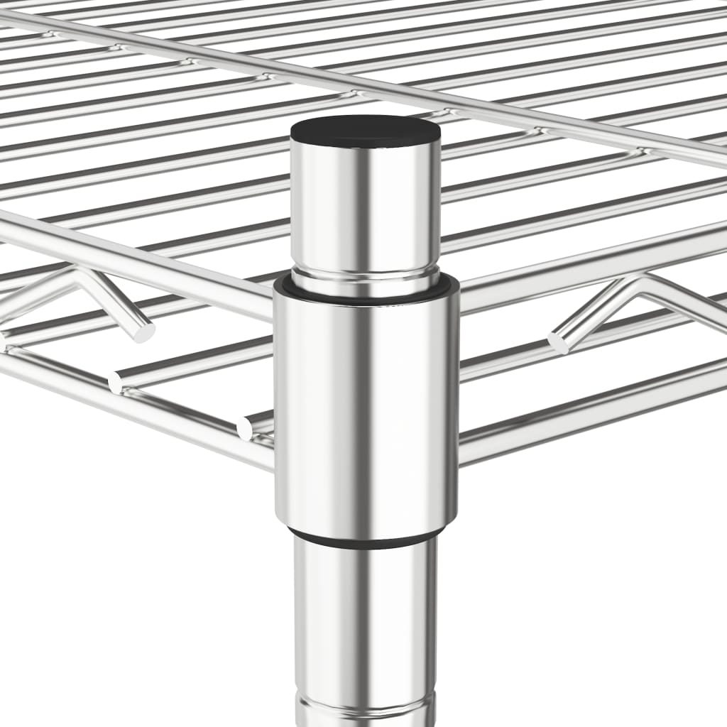 Étagère de rangement à 5 étagères et roulettes 75x35x155 cm chromée 250 kg