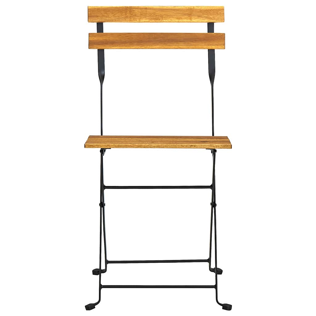 Klappstühle, 2 Stück, Stahl und massives Akazienholz
