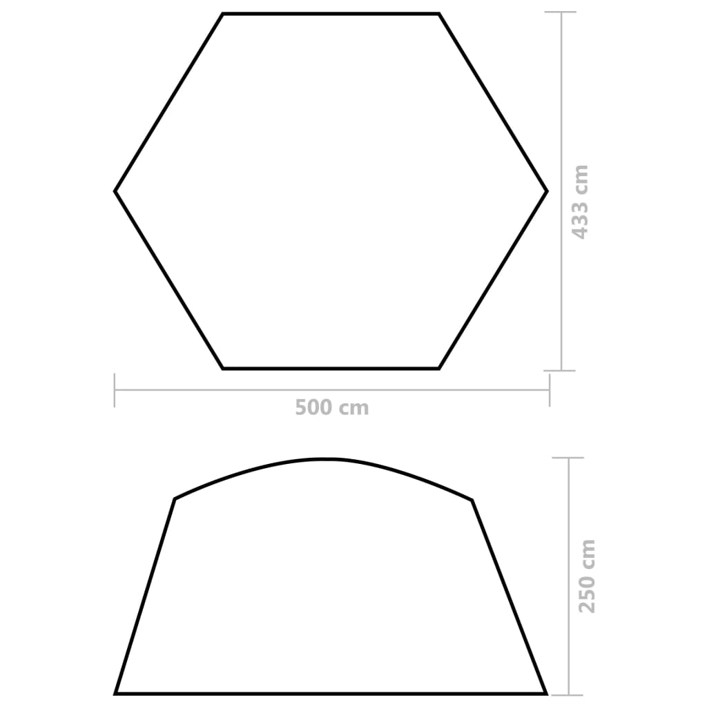 Toile de tente de piscine 500x433x250 cm vert