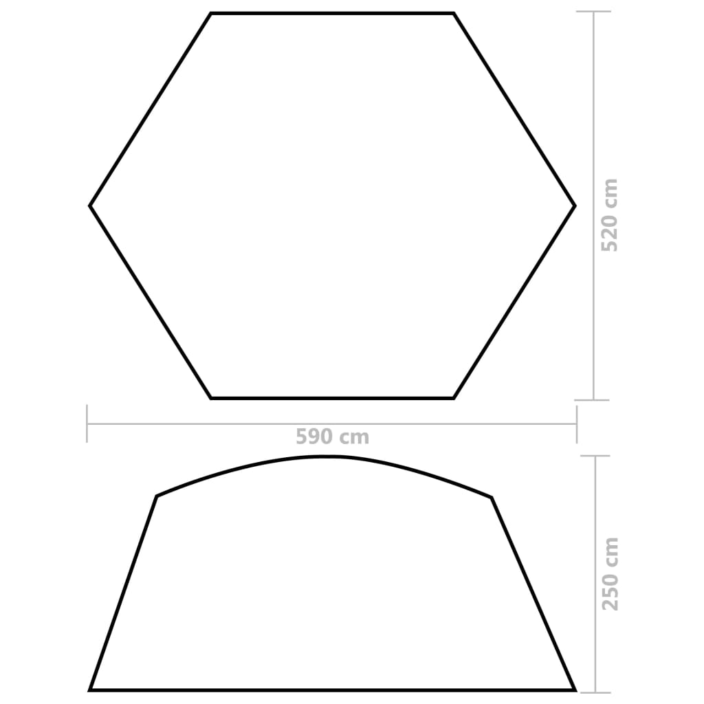 Toile de tente de piscine 590x520x250 cm vert