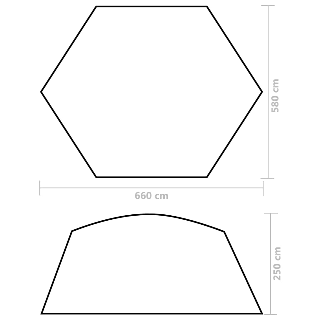 Toile de tente de piscine 660x580x250 cm gris