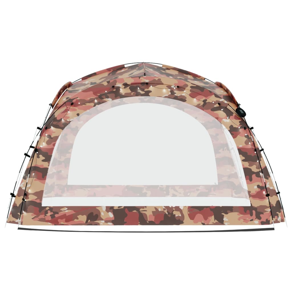 Tente de fête avec LED et 4 parois latérales 3,6x3,6x2,3 m couleurs camouflage