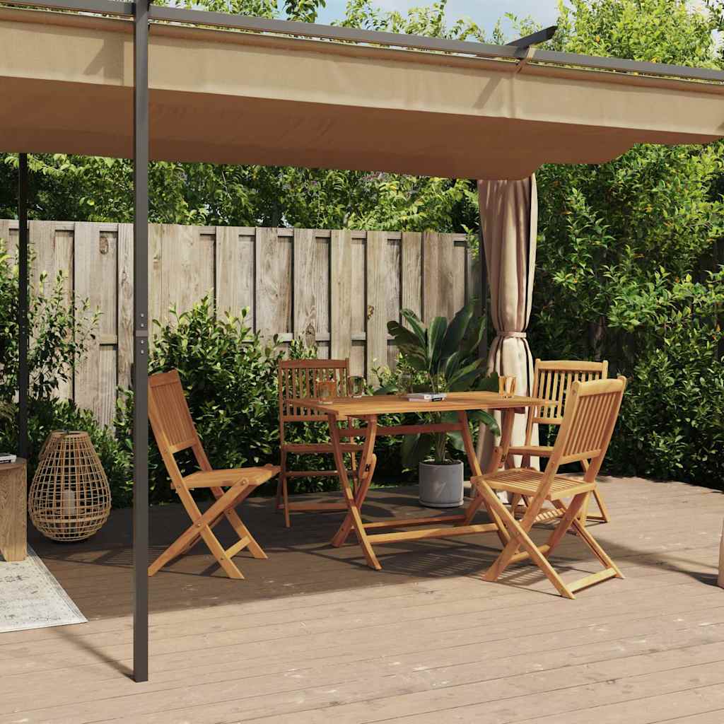Pavillon mit Vorhängen 6x3 m Taupe Stahl