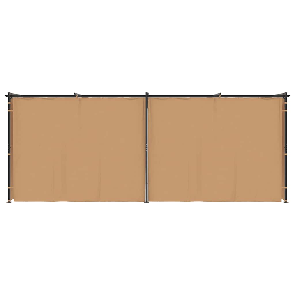 Pavillon mit Vorhängen 6x3 m Taupe Stahl