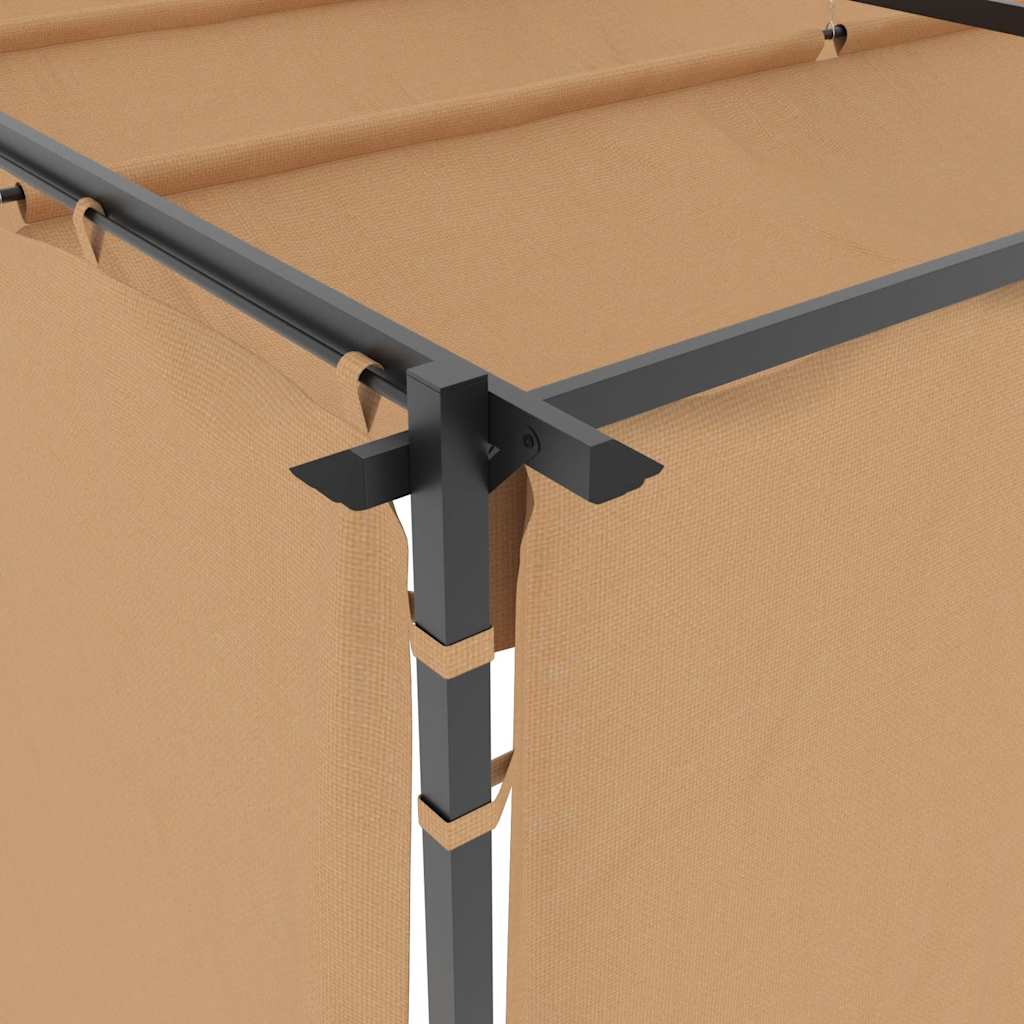 Pavillon mit Vorhängen 6x3 m Taupe Stahl