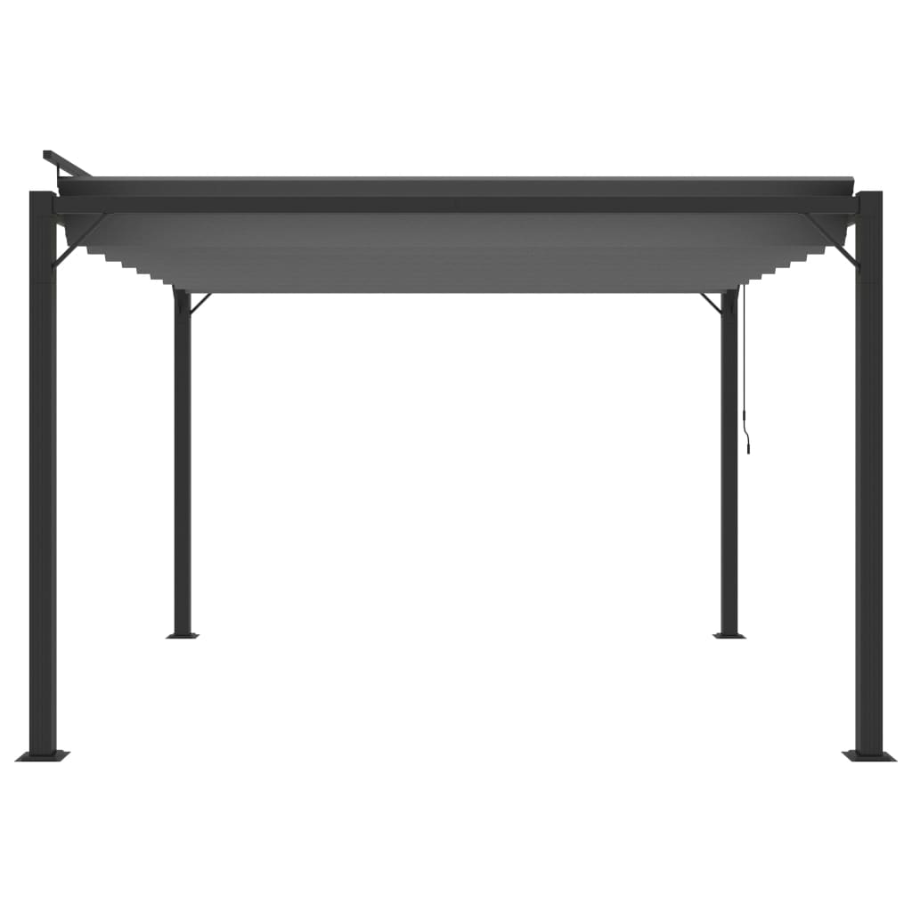 Pergola mit Lamellendach 3x3 m Anthrazit Stoff und Aluminium