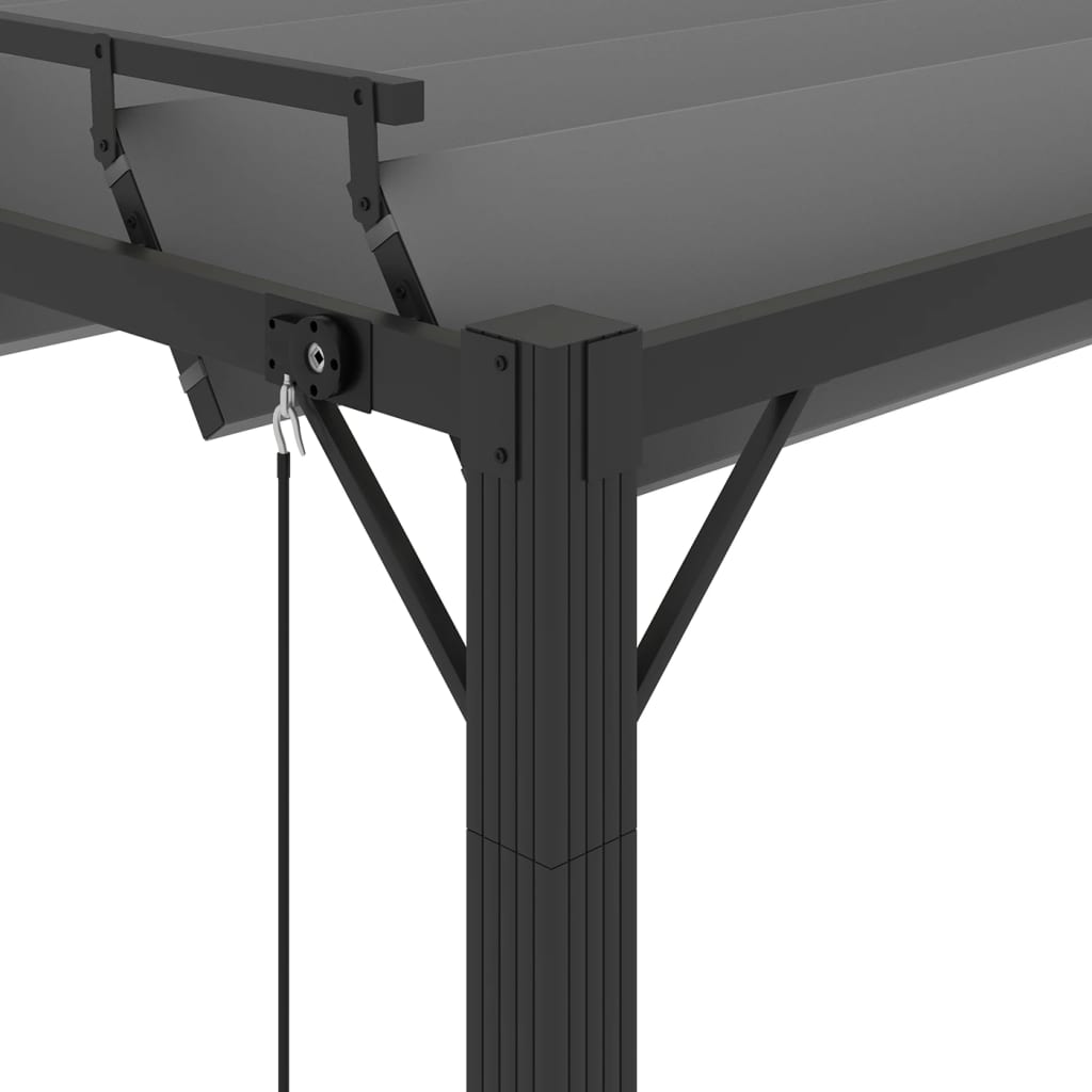 Pergola mit Lamellendach 3x3 m Anthrazit Stoff und Aluminium