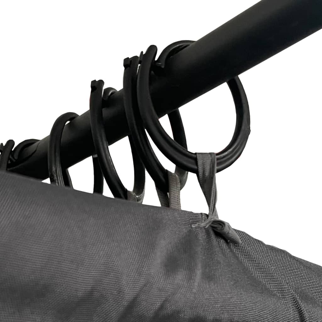 Double sun lounger with curtains and canopy anthracite