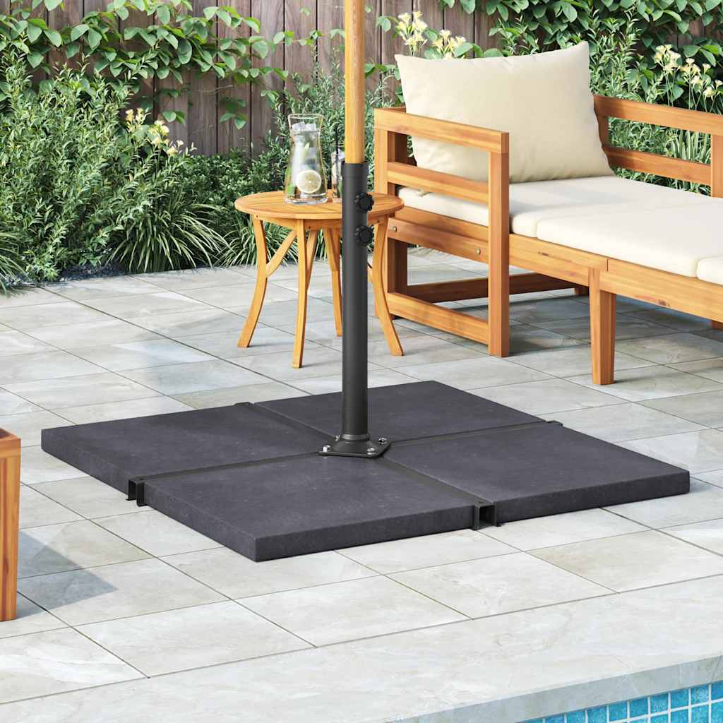 Sonnenschirm-Gewichtsplatte Schwarz Granit Quadratisch 25 kg