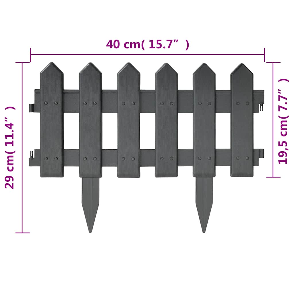 Rasenkanten 25 Stk. Anthrazit 10 m PP