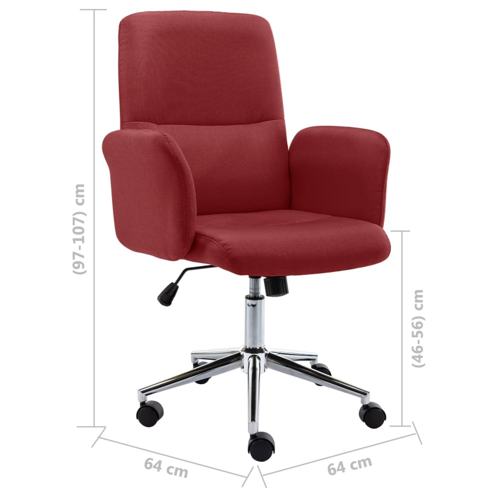 Bürostuhl Stoff Weinrot