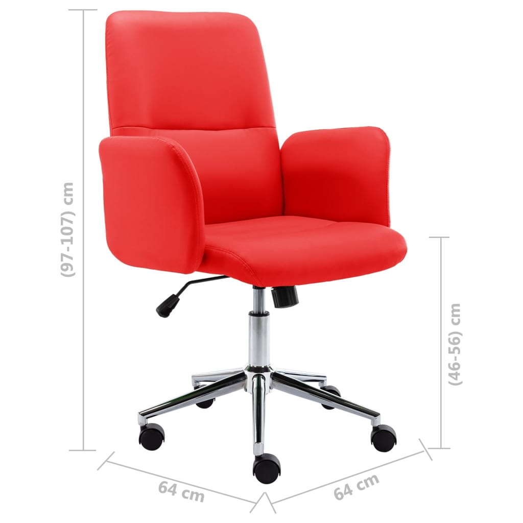 Bürostuhl Kunstleder Rot