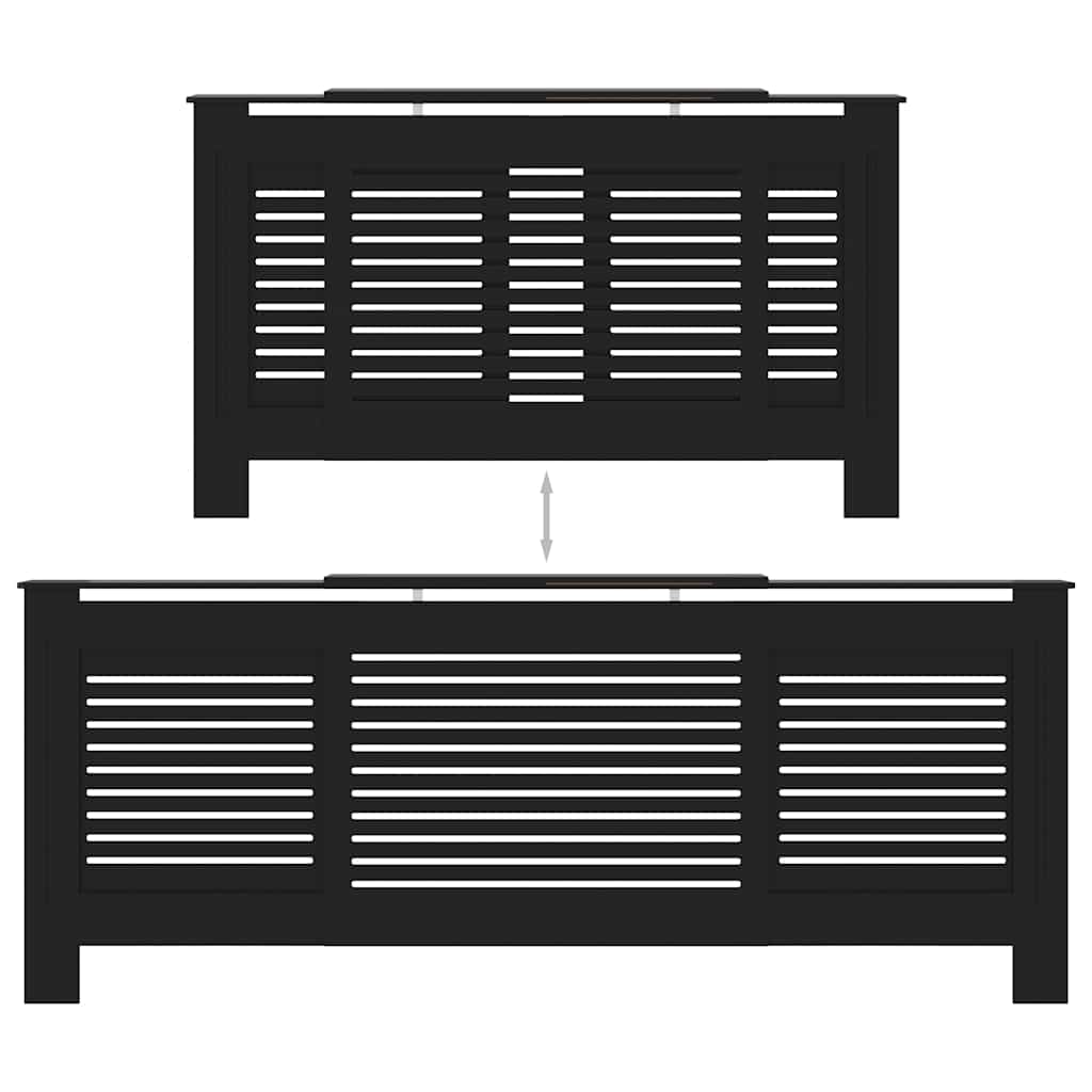 MDF Heizkörperverkleidung Schwarz 205 cm
