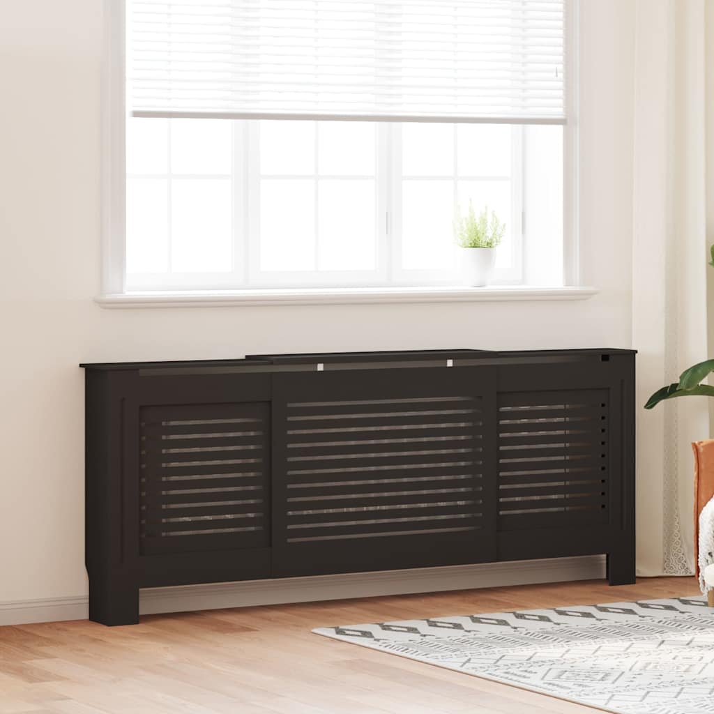 MDF Heizkörperverkleidung Schwarz 205 cm