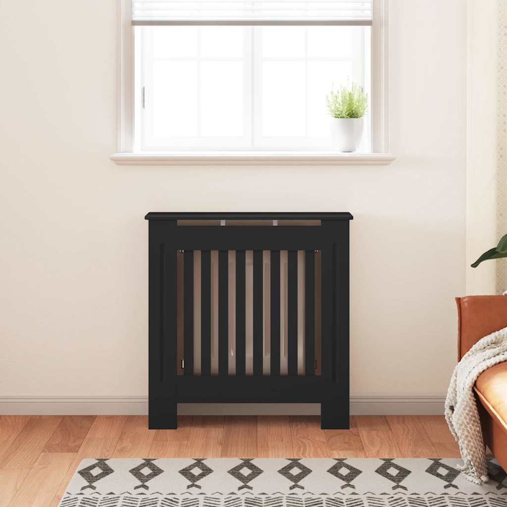 Holzwerkstoff Heizkörperverkleidung Schwarz 78 cm