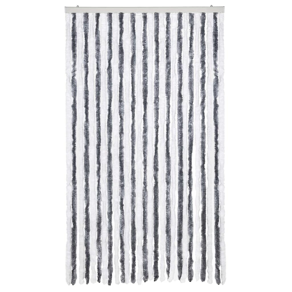 Insektenschutz-Vorhang Grau und Weiß 118x220 cm Chenille