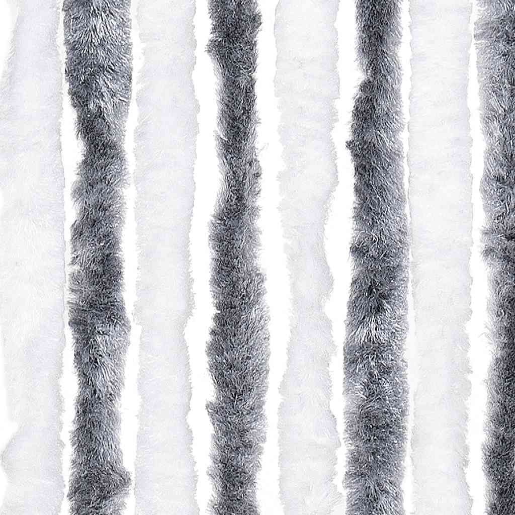 Insektenschutz-Vorhang Grau und Weiß 118x220 cm Chenille