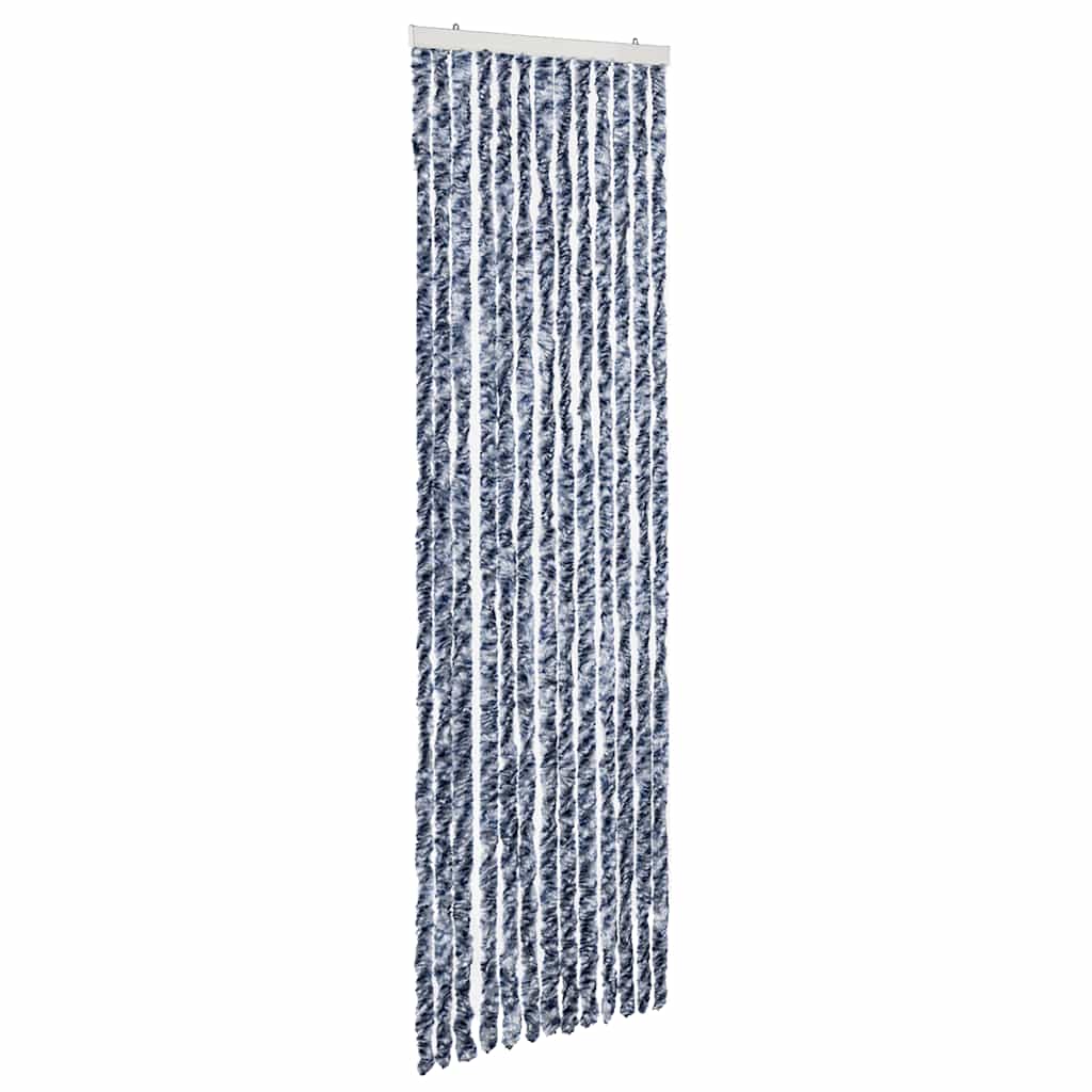 Insektenschutz-Vorhang Blau und Weiß 56x200 cm Chenille