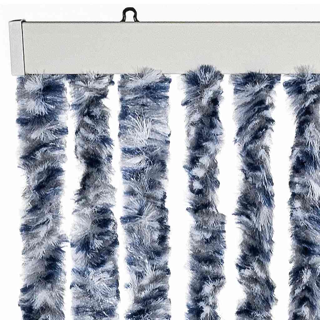 Insektenschutz-Vorhang Blau und Weiß 56x200 cm Chenille
