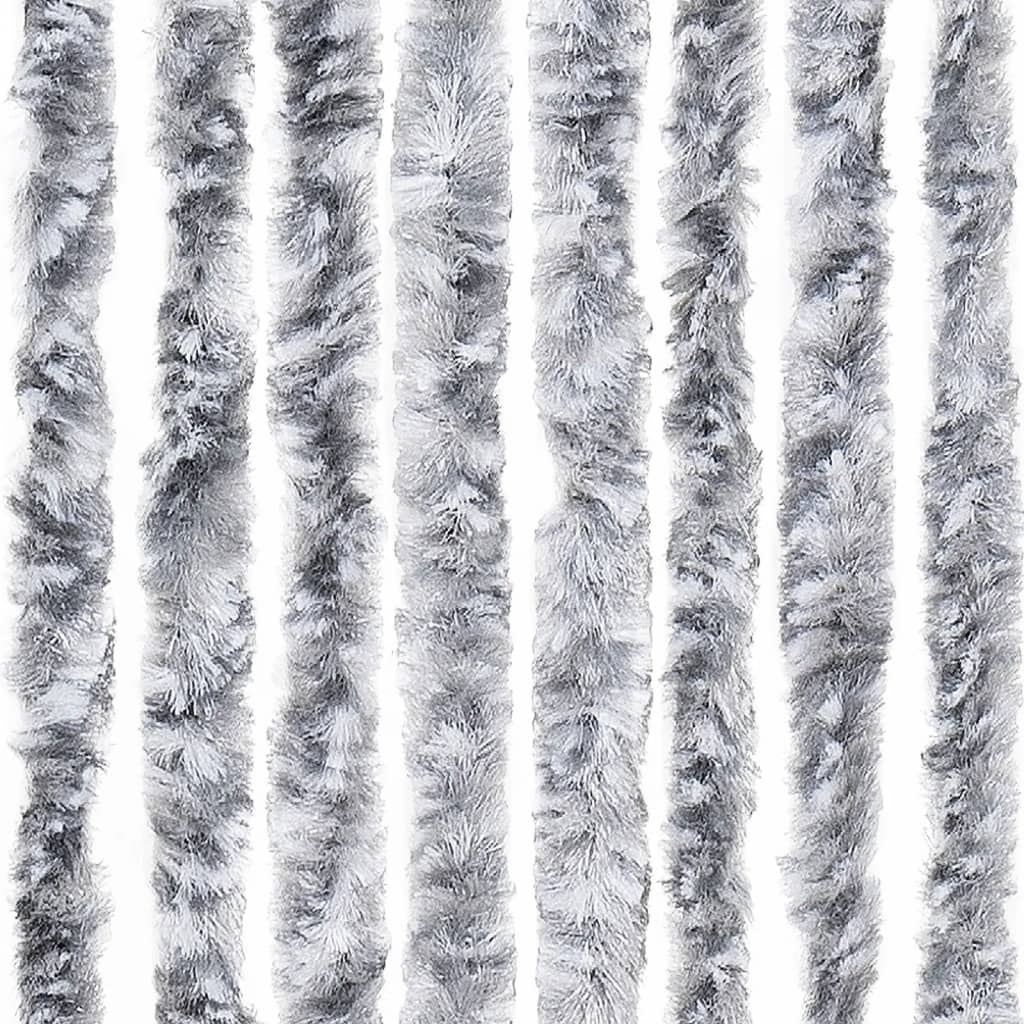 Insektenschutz-Vorhang Weiß und Grau 118x220 cm Chenille