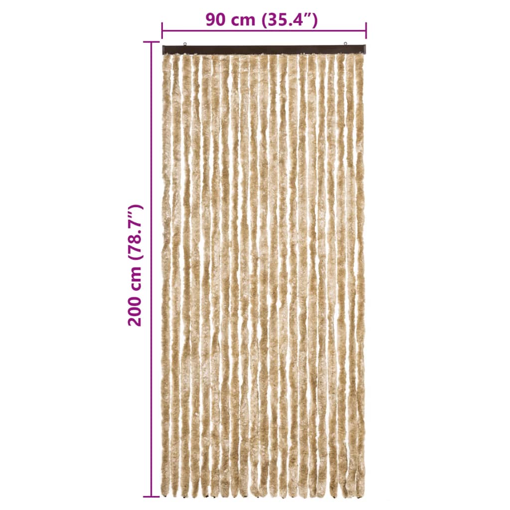 Insektenschutz-Vorhang Beige 90x200 cm Chenille