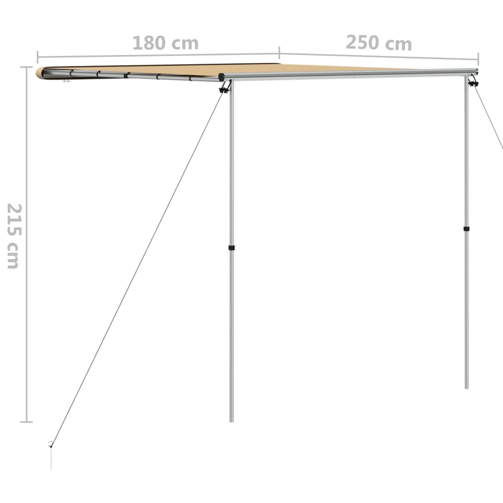 Wohnwagen-Markise 1,8x2,5x2,15 m Beige