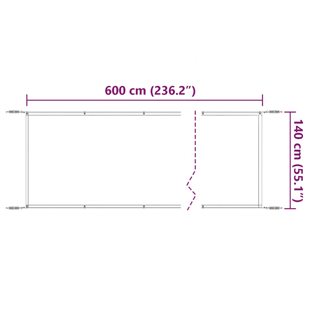 Senkrechtmarkise Weiß 140x600 cm Oxford-Gewebe