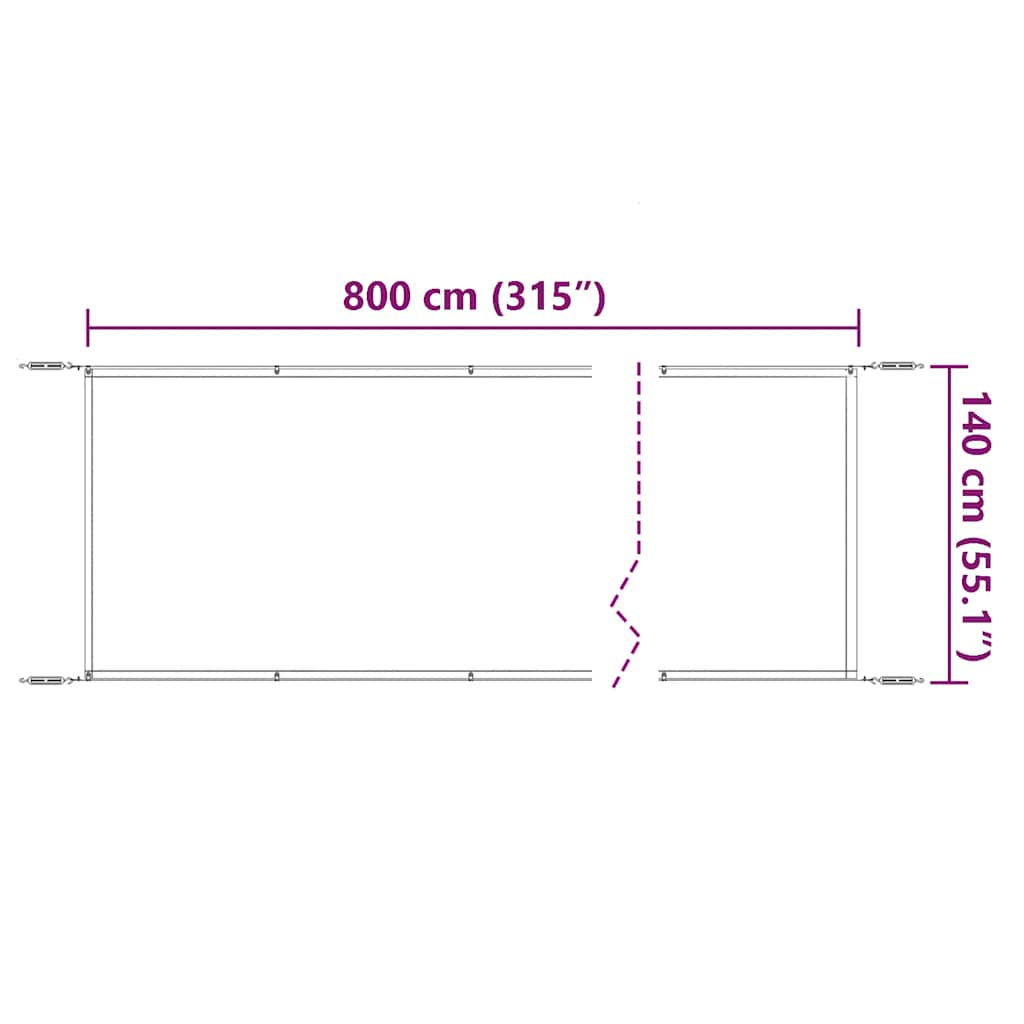 Senkrechtmarkise Taupe 140x800 cm Oxford-Gewebe