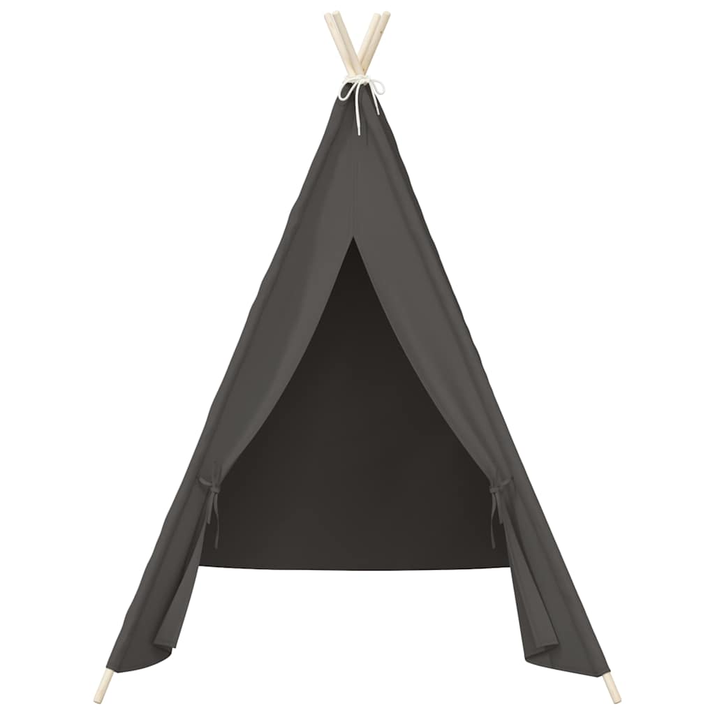 Kinder Tipi-Zelt mit Tasche Pfirsichhaut Grau 120x120x150 cm