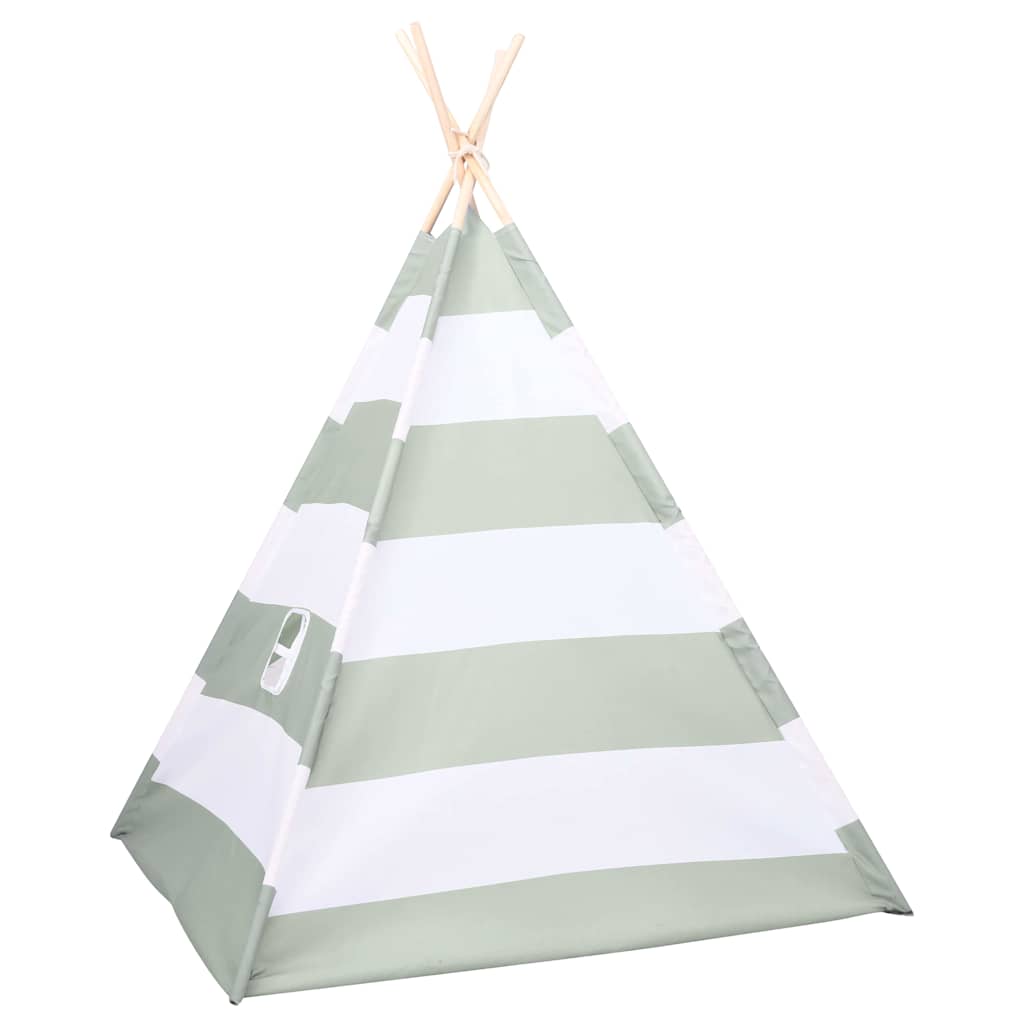 Kindertent Grau und Weiß 120 x 120 x 150 cm Massivholz Kiefer