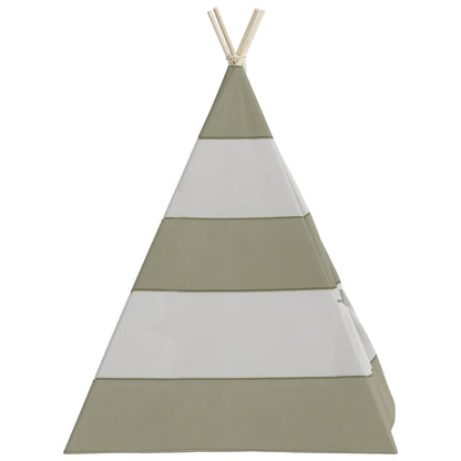 Kindertent Grau und Weiß 120 x 120 x 150 cm Massivholz Kiefer
